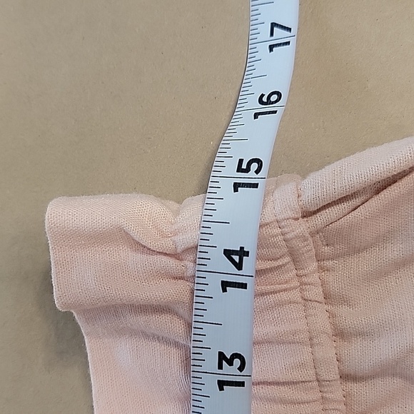 Express Size M Peachy Pink High Rise Linen Blend Paper Bag Shorts, NEW w/Tag - Picture 4 of 9